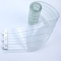 玉梁成 PVC塑料透明板 门帘 防粘条纹蓝 高度3m*宽18cm*厚1.8mm