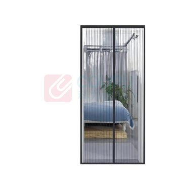 安赛瑞 纱窗门帘(可收纳) 5B00015 110x210cm (黑色条纹)