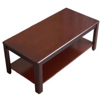 东业家具 办公家具商务沙发配套木质双层茶几 1200*600*450mm 【长几】