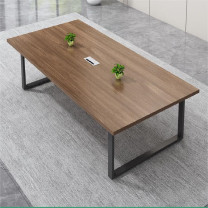 东业家具 现代简约办公长条员工会议桌椅组合 长条桌2.0米+6把椅子