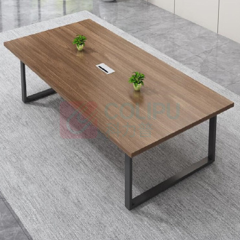 东业家具 现代简约办公桌长条桌员工桌会议桌椅组合2.0米+6把椅子 会议桌