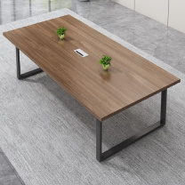 东业家具 现代简约办公桌长条桌员工桌会议桌椅组合2.0米+6把椅子 会议桌