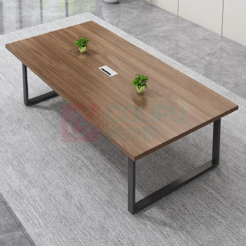 东业家具 现代简约办公桌长条桌员工桌会议桌椅组合2.0米+6把椅子 会议桌