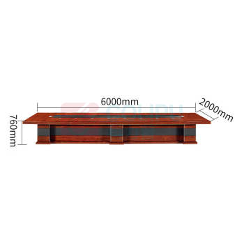 东业家具 会议桌 贴皮油漆开会桌接待洽谈桌 DY-HYZ01 6000*2000*760mm