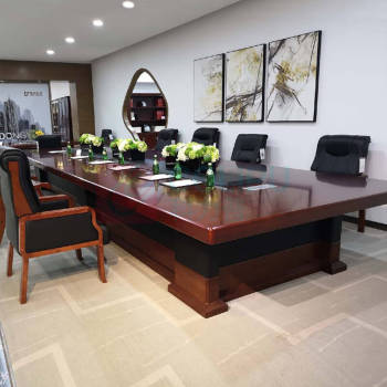 东业家具 会议桌 会议桌长桌培训桌木贴皮油漆开会桌接待洽谈桌 DY-HYZ20 4800*1600*760mm