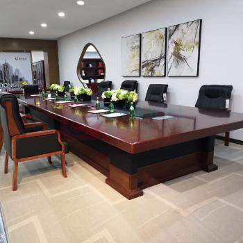 东业家具 会议桌长桌培训桌木贴皮油漆开会桌接待洽谈桌 8000*2000*760mm