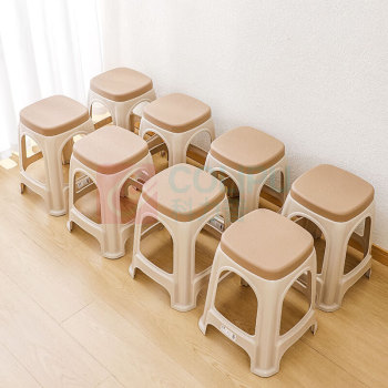 侑家良品 凳子 37.5cm*37.5cm*46.5cm 4张/件 (卡其色)