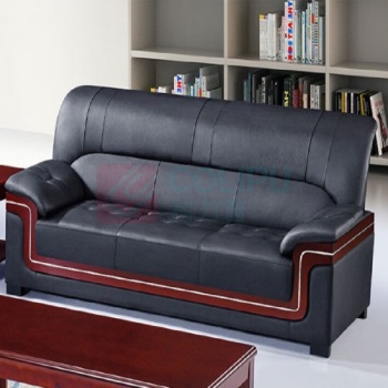 东业家具 办公室沙发组合商务双人位皮质沙发 1500*830*850mm