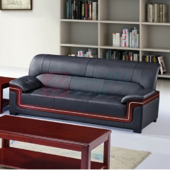 东业家具 办公室沙发组合商务双人位皮质沙发 1500*830*850mm