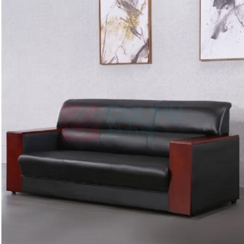 东业家具 办公家具接待商务会客沙发三人位沙发皮质沙发 1980*860*900mm