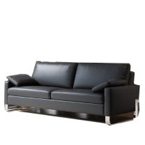 东业家具 皮质办公室现代商务接待会客沙发 双人位 150*85*85cm