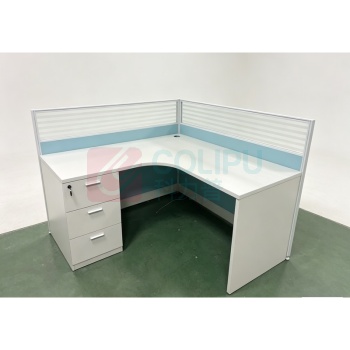 黎明 屏风工位办公桌 JPFW15 L型单人卡座 150*150*110cm 1.5米 E1级环保板材