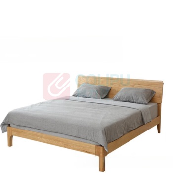 东业家具 简约双人木床 1800mm*2000mm 卧室橡木简易北欧床现代