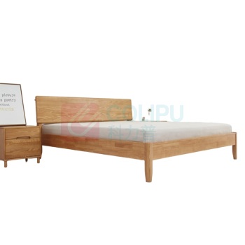 东业家具 简约双人木床 1800mm*2000mm 卧室橡木简易北欧床现代