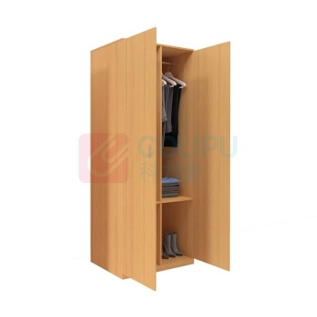 优企 简约现代衣柜两门家用卧室衣柜 红榉麻面色 TS-023 800*550*2000mm
