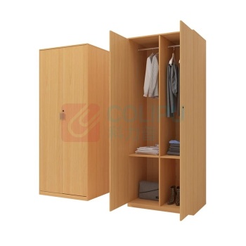 优企 简约现代衣柜两门家用卧室衣柜 红榉麻面色 TS-023 800*550*2000mm