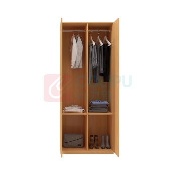 优企 简约现代衣柜两门家用卧室衣柜 红榉麻面色 TS-023 800*550*2000mm