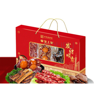 皇上皇 发财顺意礼盒 500g(完好真空包装0℃以下300天 28℃以下160天) 腊肠150g 腊肉150g 蛋黄凤凰盏100g 腊鸭胸100g 三通一达,全国除新疆、西藏、内蒙古、青海、宁夏、甘肃、海南、黑龙江