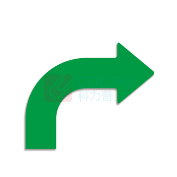 安赛瑞 pet基材耐磨型向右拐箭头地贴 11953 420×350×100mm (绿) 10