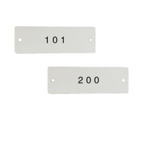 安赛瑞 长方形塑料号码编号吊牌 14887 (100个装)25.4×76.2mm 编号101-200 (白/黑)