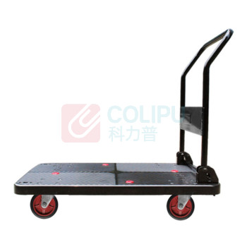 君宏 单层300公斤PU轮折叠扶手推车 JH300P-DX-BK 900*600*890MM 承重:300kg (黑色) (不含运费)