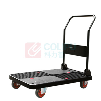 君宏 单层300公斤PU轮折叠扶手推车 JH150P-DX-BK 720*480*860MM 承重:150KG (黑色) (不含运费)