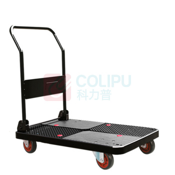 君宏 单层300公斤PU轮折叠扶手推车 JH150P-DX-BK 720*480*860MM 承重:150KG (黑色) (不含运费)