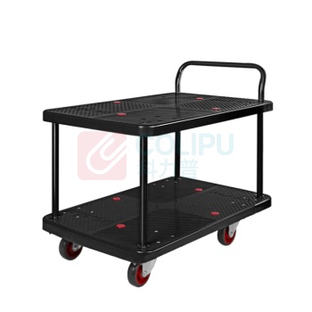 君宏 150公斤双层单扶手推车 JH150-T2-BK 720*480*890MM 承重:150KG (黑色) (不含运费)
