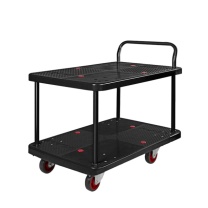 君宏 150公斤双层单扶手推车 JH150-T2-BK 720*480*890MM 承重：150KG (黑色) (不含运费)