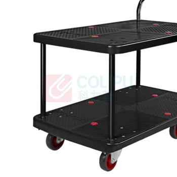 君宏 150公斤双层单扶手推车 JH150-T2-BK 720*480*890MM 承重:150KG (黑色) (不含运费)