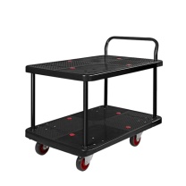 君宏 300公斤双层单扶手推车 JH300-T2-BK 900*600*910MM 承重300KG (黑色) (不含运费)
