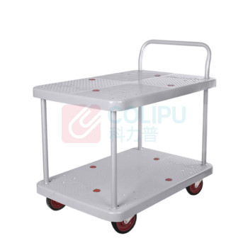 君宏 150公斤双层单扶手推车 JH150-T2-G 720*480*890MM 承重：150KG (灰色) (不含运费)