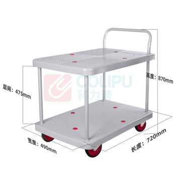 君宏 150公斤双层单扶手推车 JH150-T2-G 720*480*890MM 承重：150KG (灰色) (不含运费)