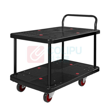 君宏 150公斤双层单扶手推车 JH150P-T2-BK 720*480*890MM 承重:150KG (黑色) (不含运费)