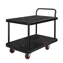 君宏 150公斤双层单扶手推车 JH150P-T2-BK 720*480*890MM 承重:150KG (黑色) (不含运费)