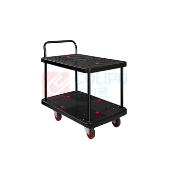 君宏 150公斤双层单扶手推车 JH150P-T2-BK 720*480*890MM 承重:150KG (黑色) (不含运费)