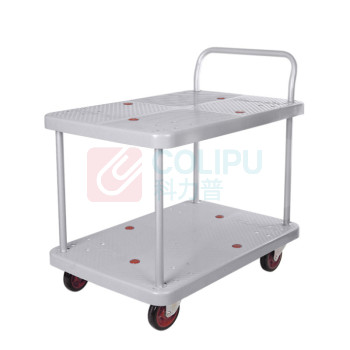 君宏 300公斤双层单扶手推车 JH300P-T2-G 900*600*910MM 承重300KG (灰色) (不含运费)