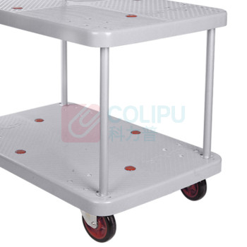 君宏 300公斤双层单扶手推车 JH300P-T2-G 900*600*910MM 承重300KG (灰色) (不含运费)