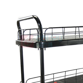 君宏 300公斤双层双护栏双扶手推车 JH300P-T2-HL2-D-BK 900*600*910MM 承重300KG (黑色) (不含运费)