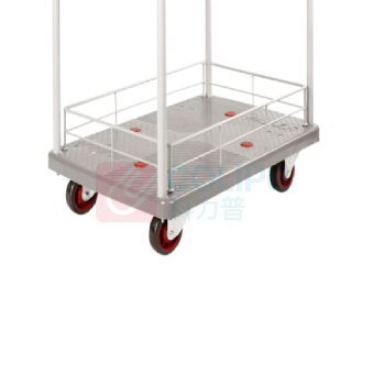 君宏 150公斤双层双护栏双扶手推车 JH150P-T2-HL2-D-G 720*480*890MM 承重:150KG (灰色) (不含运费)