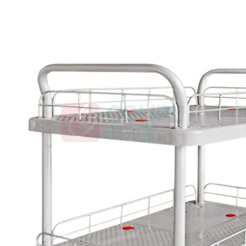 君宏 300公斤双层双护栏双扶手推车 JH300P-T2-HL2-D-G 900*600*910MM 承重300KG (灰色) (不含运费)