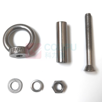 安赛瑞 304不锈钢带圈膨胀吊环螺丝 22871 M6×50mm(5个装)