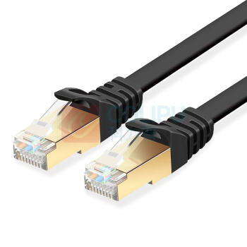三堡 七类工程级纯铜镀金双屏蔽扁平网线 CAT-702B 2m (黑色)