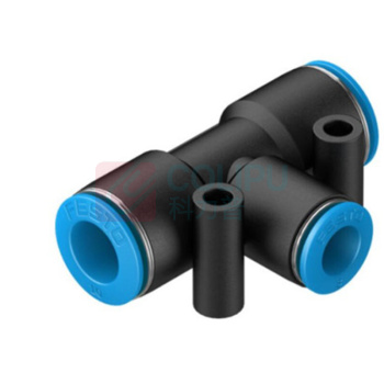 费斯托 三通接头 QST系列T形 QST-8 黄铜镀镍+塑料接头 快插8mm-快插8mm-快插8mm 153130