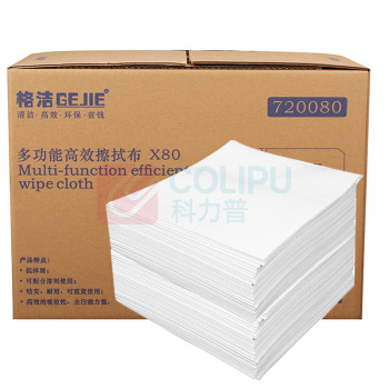 格洁 擦拭布 多功能款 加厚 聚丙烯+原生木浆 适用工业擦拭吸附重量水油污混合液 720080 30cmx35cm (白色) 200张/盒 4盒/箱 (仅江浙沪包邮)