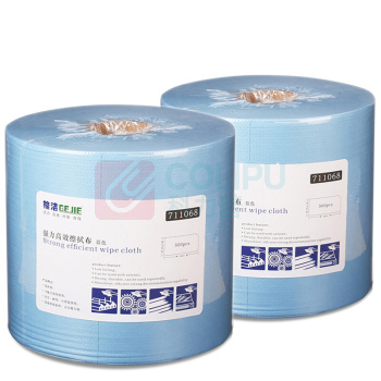 格洁 擦拭布 强力高效款 材质 聚酯纤维+原生木浆 适用重量水油污混合液 711068 25cmx38cm (蓝色) 500张/卷 2卷/箱 (仅江浙沪包邮)