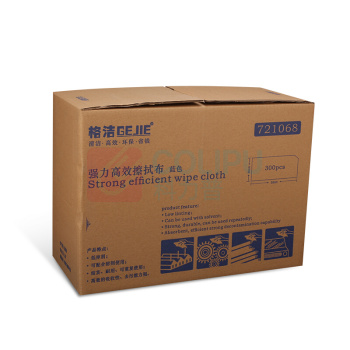 格洁 擦拭布 强力高效款 材质 聚酯纤维+原生木浆 适用重量水油污混合液 721068 30cmx35cm (蓝色) 300张/盒 4盒/箱 (仅江浙沪包邮)