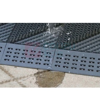 安赛瑞 EVA拼接室外镂空除尘地垫 23319 单刷灰刷红底 60×75×2.5cm