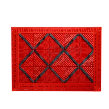安赛瑞 EVA拼接室外镂空除尘地垫 23319 单刷灰刷红底 60×75×2.5cm