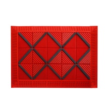 安赛瑞 EVA拼接室外镂空除尘地垫 23319 单刷灰刷红底 60×75×2.5cm